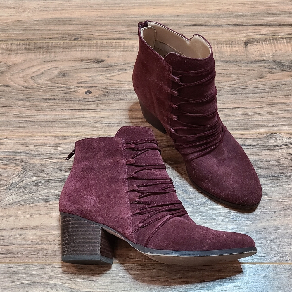 Sole society burgundy suede boots